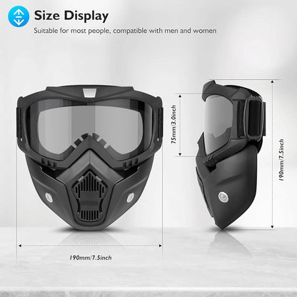 Goggle With Mask Riding Mask For Bikers ( BLACK MERCURY )