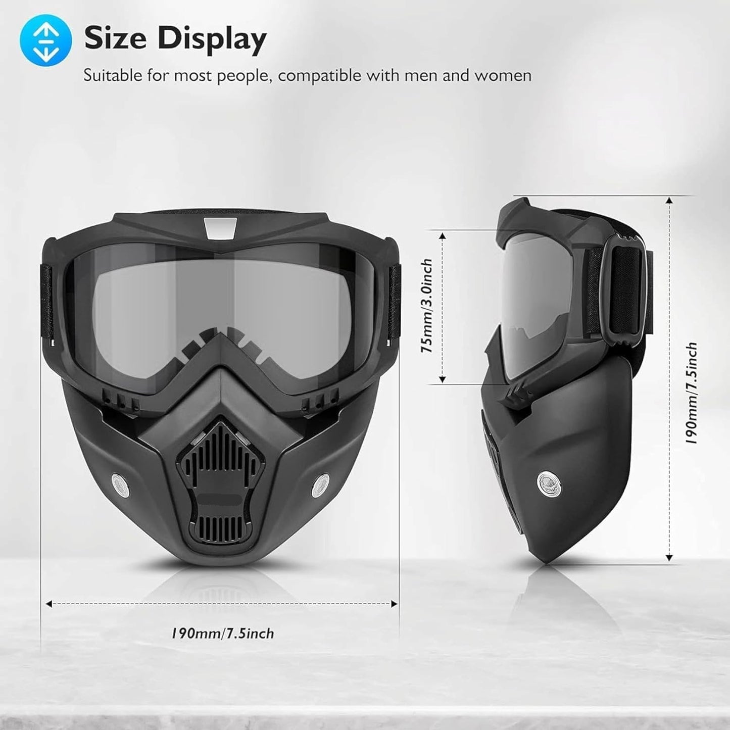 Goggle With Mask Riding Mask For Bikers ( MULTI )