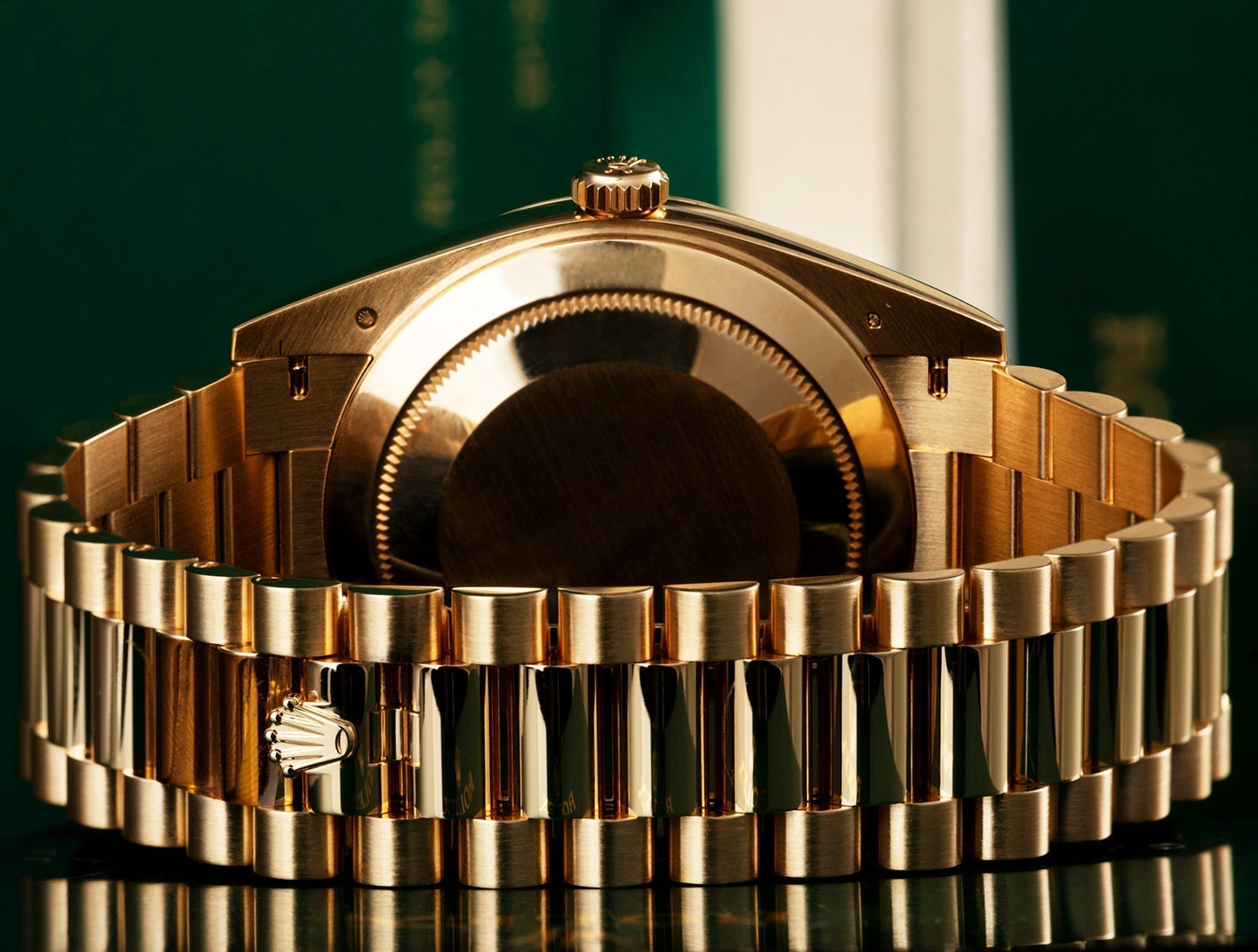 Day-Date 40 R Gold Green Ombre Roman Numeral Dial